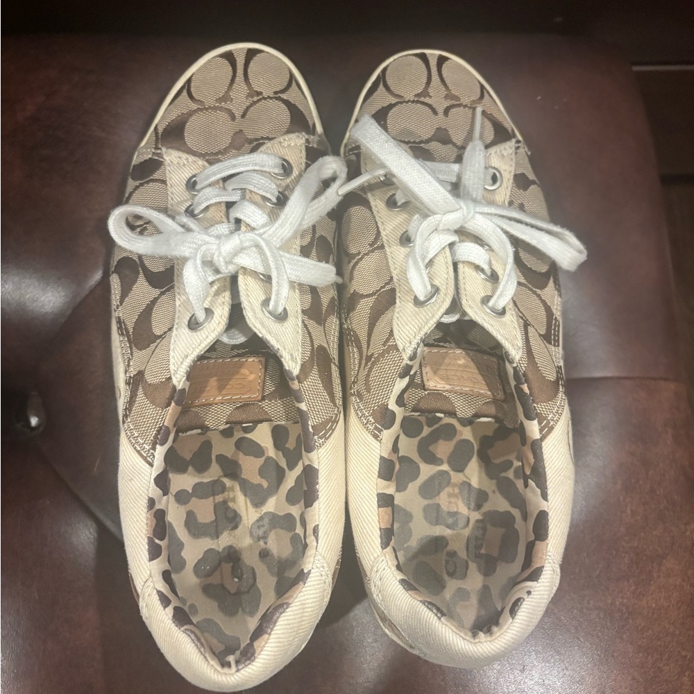 Coach Brown and Cream Sneakers